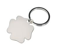 versilberter Schlüsselanhänger Motiv Kleeblatt 3.5 cm