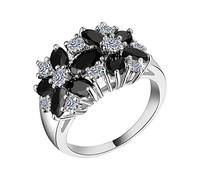 Versilberung Farbe Cubic Zirkonia CZ Blumen Statement Ringe Schmuck Edelstein Ring für Frauen Größe 6-10