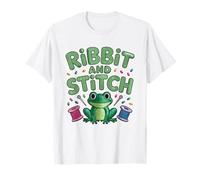Verspielt Frosch Stickrahmen Cottagecore Stickerin Stickerei T-Shirt