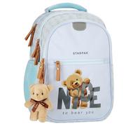 Verstärkter Mädchen-Schulrucksack mit Reflektoren, 4 Fächer, 24 l (Bär)
