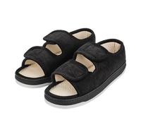 Verstellbare Diabetiker-Hausschuhe für Damen und Herren, extra breite Passform, Ödeme, geschwollene Hausschuhe, offener Zehenbereich, chirurgische Schuhe, rutschfest, atmungsaktiv, orthopädische