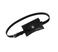 Verstellbare Gürteltasche aus PU-Leder, schmale Passform, geräumige Aufbewahrung, Outdoor-Aktivitäten, moderne Damen-Hüfttasche, Schwarz , Einheitsgröße, Mass Beauty