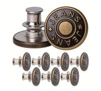 Verstellbare Hosen Ersatz Knöpfe, 8 Pack, Ø 17 mm Messing Jeansknöpfe, Bronze-farben, Hosenbund jederzeit einstellbar, Hose enger weiter machen, Jeansknopf stecken, Jeans Knopf mit Pin, Hosenknöpfe