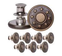Verstellbare Hosen Ersatz Knöpfe, 8 Pack, Ø 17 mm Messing Jeansknöpfe, Bronze-farben, Hosenbund jederzeit einstellbar, Hose enger weiter machen, Jeansknopf stecken, Jeans Knopf mit Pin, Hosenknöpfe