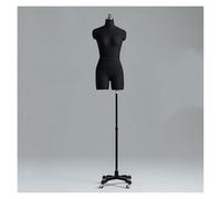 Verstellbare Kleiderpuppe mit Ständer, Schneiderpuppe für Kleidung und Schmuck, Halbkörper-Torso mit Rädern