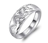 Verstellbare Offene Ringe Für Frauen,Damen Verstellbarer Offener Ring Persönlichkeit Chinesischer Drache Männer Und Frauen Offener Ring Verstellbar Geeignet Für Party, Geburtstag, Valentinstagsg