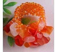 Verstellbare Ringe, natürlicher roter Achat-Ring, Bungee-Schnur, Perlen, unregelmäßiger Ring, verstellbarer offener Ring für Frauen, 7 Chakra-Reiki-Edelsteinringe, Ewigkeitsring für Frauen und Mädchen