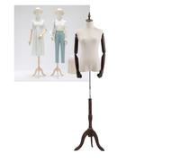 Verstellbare weibliche Schaufensterpuppe Torso Körper Höhe 132-182cm Fenster Display Nähständer mit Kopf Holzarm Stativ