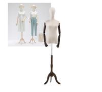 Verstellbare weibliche Schaufensterpuppe Torso Körper Höhe 132-182cm Fenster Display Nähständer mit Kopf Holzarm Stativ