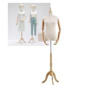 Verstellbare weibliche Schaufensterpuppe Torso Körper Höhe 132-182cm Fenster Display Nähständer mit Kopf Holzarm Stativ