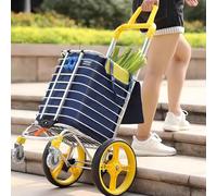 Verstellbarer faltbarer Einkaufstrolley mit Bremse - robuster Lebensmittelwagen aus Aluminiumlegierung, tragbare Treppenwagen, 360° drehbare Räder für einfache Manövrierbarkeit