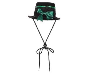 Verstellbarer Katzenhut und Hundebowlerhut für Fotos, Schwarz | Leichtes Stoffdesign, Kreative Form, für Katzen und Hunde, Passend für Geburtstage, Hochzeiten, Feiertage