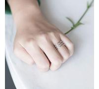Verstellbarer Ring, S925 Sterling Silber Durchbrochener Doppelschicht Ring Verstellbare Ringe Minimalistischer Offener Ring Silber Daumenring Ewigkeitsring Hochzeitsanhänger Schmuck Geschenke Für