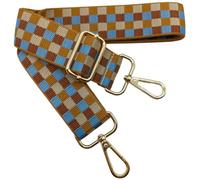 Verstellbarer Schultergurt für Taschen Blau Hellbraun, Taschengurte zum Wechseln, Taschengurt Breit mit Karabiner Gold, 80-130 cm Tragegurt Tasche für Damen Schulterriemen, Handtasche, 3.8cm, 1511