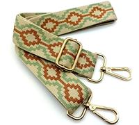 Verstellbarer Schultergurt für Taschen Braun und Grün, Taschengurte zum Wechseln, Taschengurt Breit mit Karabiner Gold, 80-130 cm Tragegurt Tasche für Damen Umhängegurte, Moderne Handtasche, 3.8cm, 20