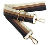 Verstellbarer Schultergurt Tasche Braun, Taschengurte zum Wechseln, Taschengurt Breit mit Karabiner Gold, Schulterriemen 80-130 cm für Damen Schultertaschen, Moderne Handtasche Accessoires, 3.8cm, 05