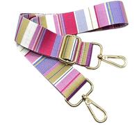 Verstellbarer Schultergurt Tasche Bunt gestreift, Taschengurte zum Wechseln, Taschengurt Breit mit Karabiner Gold, 80-130 cm Tragegurt Tasche für Damen Schultertaschen, Moderne Handtasche, 3.8cm, 608