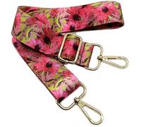 Verstellbarer Schultergurt Tasche Rote Blume, Taschengurte zum Wechseln, Taschengurt Breit mit Karabiner Gold, 80-130 cm Tragegurt Tasche für Damen Schultertaschen, Moderne Handtasche, 3.8cm, 609