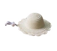 Verstellbarer Strohhut Für Haustiere Im Freien, Atmungsaktives Design, Beige, Sommerhut Für Haustiere, Katzen-Sonnenhut, Sonnenschutz, Für Strandparks, Spaziergänge, Wanderungen, Camping