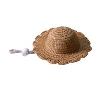 Verstellbarer Strohhut Für Haustiere Im Freien, Atmungsaktives Design, Beige, Sommerhut Für Haustiere, Katzen-Sonnenhut, Sonnenschutz, Für Strandparks, Spaziergänge, Wanderungen, Camping