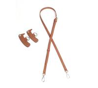 Verstellbarer Taschengurt Crossbody Schultergurt PU-Leder Ersatzgürtel Handtasche Ersatzgurt Tasche Zubehör, Cognac-Farbe, Silver buckle