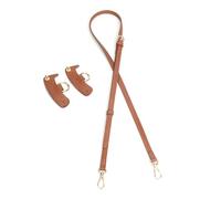 Verstellbarer Taschengurt Crossbody Schultergurt PU-Leder Ersatzgürtel Handtasche Ersatzgurt Tasche Zubehör, Cognac-Farbe, Gold buckle