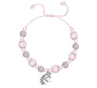 Verstellbares rosa Perlen-Einhorn-Charm-Armband für Mädchen, Tochter, Enkelin, Nichte, Einhorn, Geburtstag, Weihnachten, Abschlussgeschenke für Mädchen
