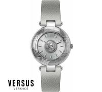 Versus by Versace VSP214218 Bricklane silber grau Leder Damen Uhr NEU