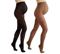 Vertbaudet 2er-Pack blickdichte Feinstrumpfhosen für die Schwangerschaft taupe+schwarz 1