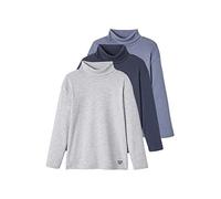 3er-Pack Jungen Langarm-Rollkragenshirts BASIC pack hellgrau meliert Gr. 128 von Vertbaudet