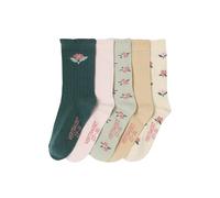 5er-Pack Kinder Socken mit Blumen, gewellter Saum wollweiß Gr. 19/22 von Vertbaudet