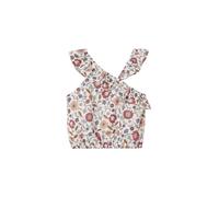 Vertbaudet Asymmetrische Mädchen Volantbluse mit Blumenprint wollweiß 158