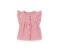 Vertbaudet Baby Bluse aus kariertem Seersucker mit Volantärmeln