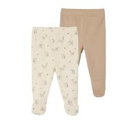 Vertbaudet Bio-Kollektion: 2er-Pack Baby Jersey-Hosen mit Fuß beige 74