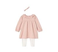 Vertbaudet Bio-Kollektion: Baby-Set aus Kleid, Leggings & Haarband, Herzen rosa 74