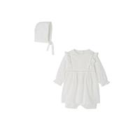 Vertbaudet Festliches Baby-Set: Kleid, Spielhose & Mütze weiß 62