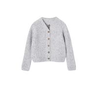 Vertbaudet Flauschige Mädchen Strickjacke grau meliert 128