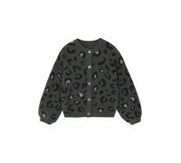 Flauschige Mädchen Strickjacke mit Tiermuster grün leo Gr. 146/152 von Vertbaudet