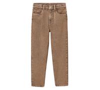Mädchen Mom-Jeans mit hohem Bund, Bundweite verstellbar cappuccino Gr. 122 von vertbaudet