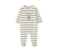 Vertbaudet Jungen Baby Strampler mit Streifen und Autos wollweiß 62