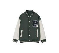 Vertbaudet Jungen College-Sweatjacke mit Aufnäher tannengrün 158/164