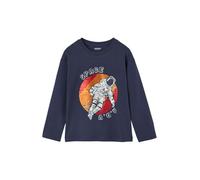 Vertbaudet Jungen Shirt mit Langen Ärmeln und Wende-Pailletten Marine 92/98