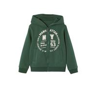 Vertbaudet Jungen Sport-Kapuzensweatjacke mit Reißverschluss Basic tannengrün 110