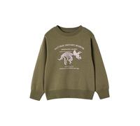 Vertbaudet Jungen Sweatshirt mit Print vorn, Recycling-Polyester Basic Khaki 158/164