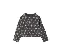 Vertbaudet Mädchen Cropped-Shirt mit Langen Ärmeln und Recycling-Baumwolle anthrazit 158