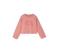 Vertbaudet Mädchen Cropped-Shirt mit Pailletten-Schriftzug und Recycling-Baumwolle rosa 98/104