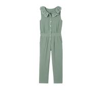 Vertbaudet Mädchen Jumpsuit aus Musselin, bestickter Kragen salbeigrün 92/98
