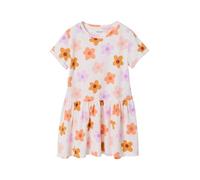 Mädchen Shirtkleid BASIC weiß/orange geblümt Gr. 98/104 von Vertbaudet