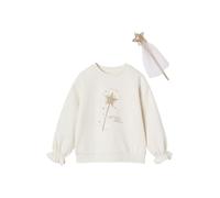 Mädchen Weihnachts-Geschenkset: Sweatshirt & Zauberstab, mit Recycling-Polyester wollweiß Gr. 92/98 von vertbaudet