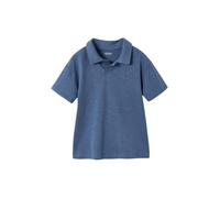 Vertbaudet Poloshirt Jungen Palmen-Stickerei, Recycling-Baumwolle blau 158/164